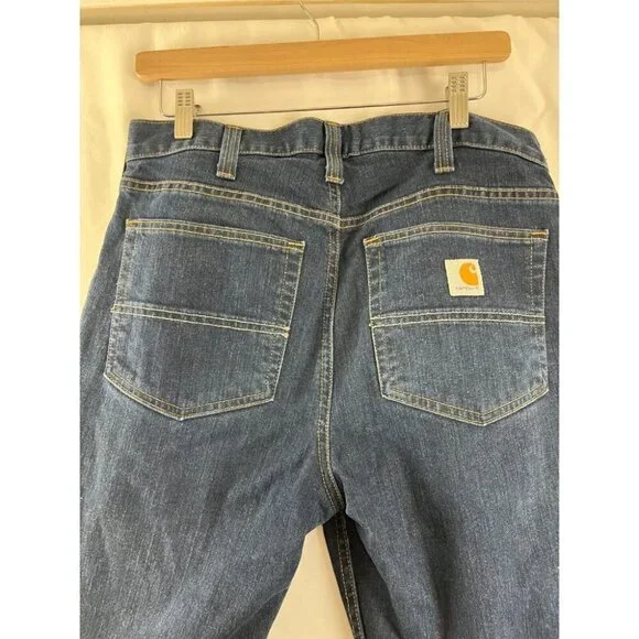 Carhartt Straight Fit Dark Denim Jeans Men's Size 32 X 34 Workwear
